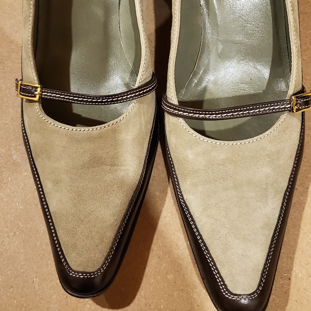 Cole Haan Suede and Leather mary janes.